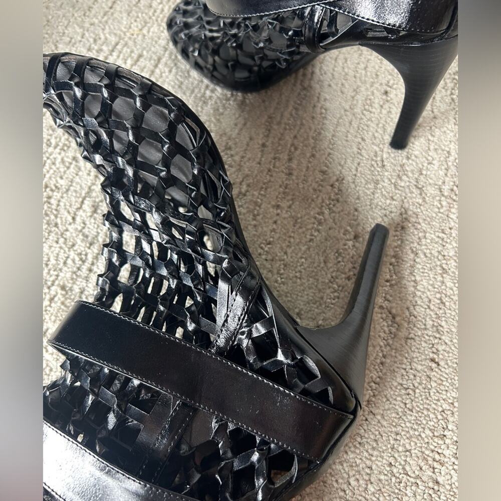 Free People Jeffrey Campbell Loom Cage Knot Block Heel Boot Black Leather 9.5 - Picture 6 of 9